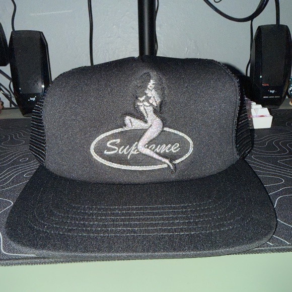 帽子 Supreme Pinup Mesh Back Black Camo Supreme FW25 Pinup Mesh Back 5 Panel Cap Hat TrueTimber Fall Camo